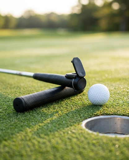 Gimme Grab Caddie Claw on putter on the green - hero
